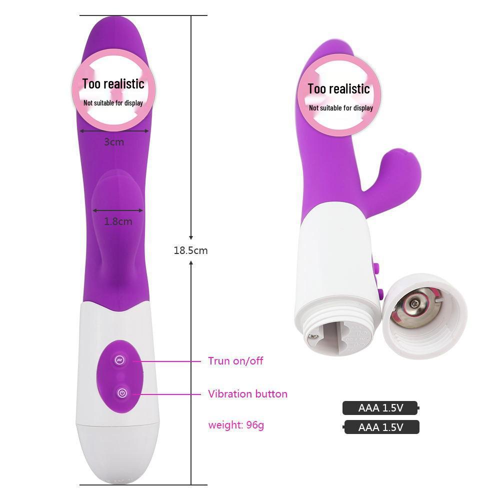 Silicone Dual-Vibration G-Spot Massager - Adjustable Frequency Female Vibrator