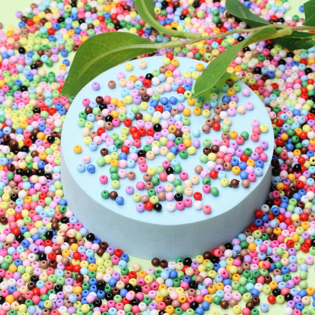 Home Party Supplies Findings DIY Crafts Handmade Material Jewelry Accessories Acrylic Loose Beads 500PCS Soild Color 4mm For Jewelry Making