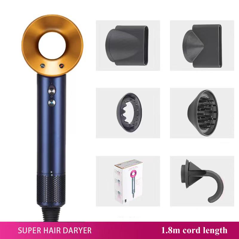 Профессиональный фен для волос без листьев, низкий уровень шума, постоянная температура, быстрая сушка, отрицательный уход за волосами, фен высокой мощности