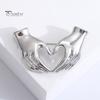 Creative Hands-in-Heart Brooch Pin Simple Elegant Retro Sweater Pin Suit Lapel Badge Coat Accessories