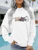 Women's Autumn/Winter Long-Sleeve Cat Print Hoodie Sweatshirt