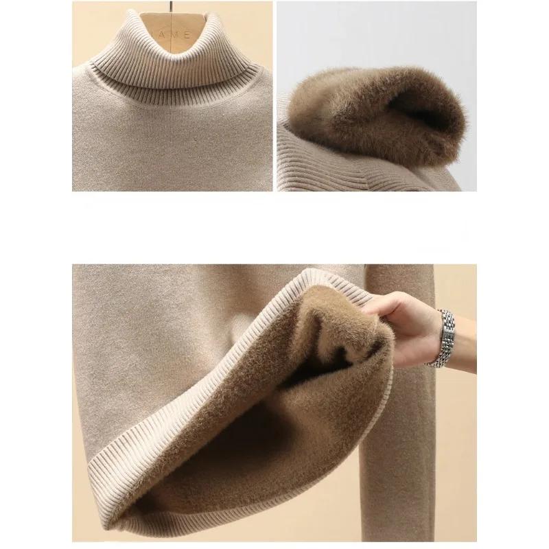 Водолазка свитер женские топы теплый свитер вязаный пуловер топы осень зима уличная одежда джерси трикотаж джемпер