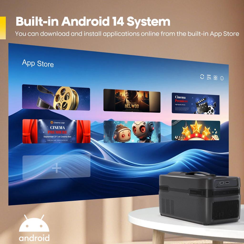 Magcubic Auto Focus Real 900ANSI HY450 Ultra Short Throw Projector With Auto Offset 1080P 8K HD WiFi6 BT5.4 Allwinner H726 Voice