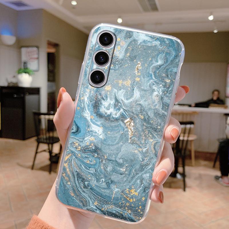 Для Samsung Galaxy S24 Чехол S24 Plus S 24 Ultra Чехол для телефона Мраморный Прозрачный Coque Мягкий ТПУ Fundas Для Samsung S25 FE S25+ Чехол