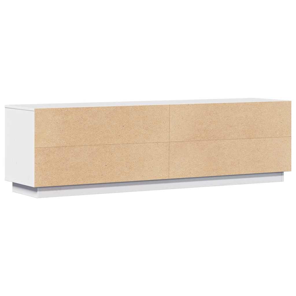 Vidaxl Szafka Pod Telewizor, Biała, 156X37X45 Cm, Lite Drewno Sosnowe