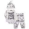 Newborn Baby Boys Reindeer Top Romper Pants Legging Hat Xmas Outfits Set Clothes