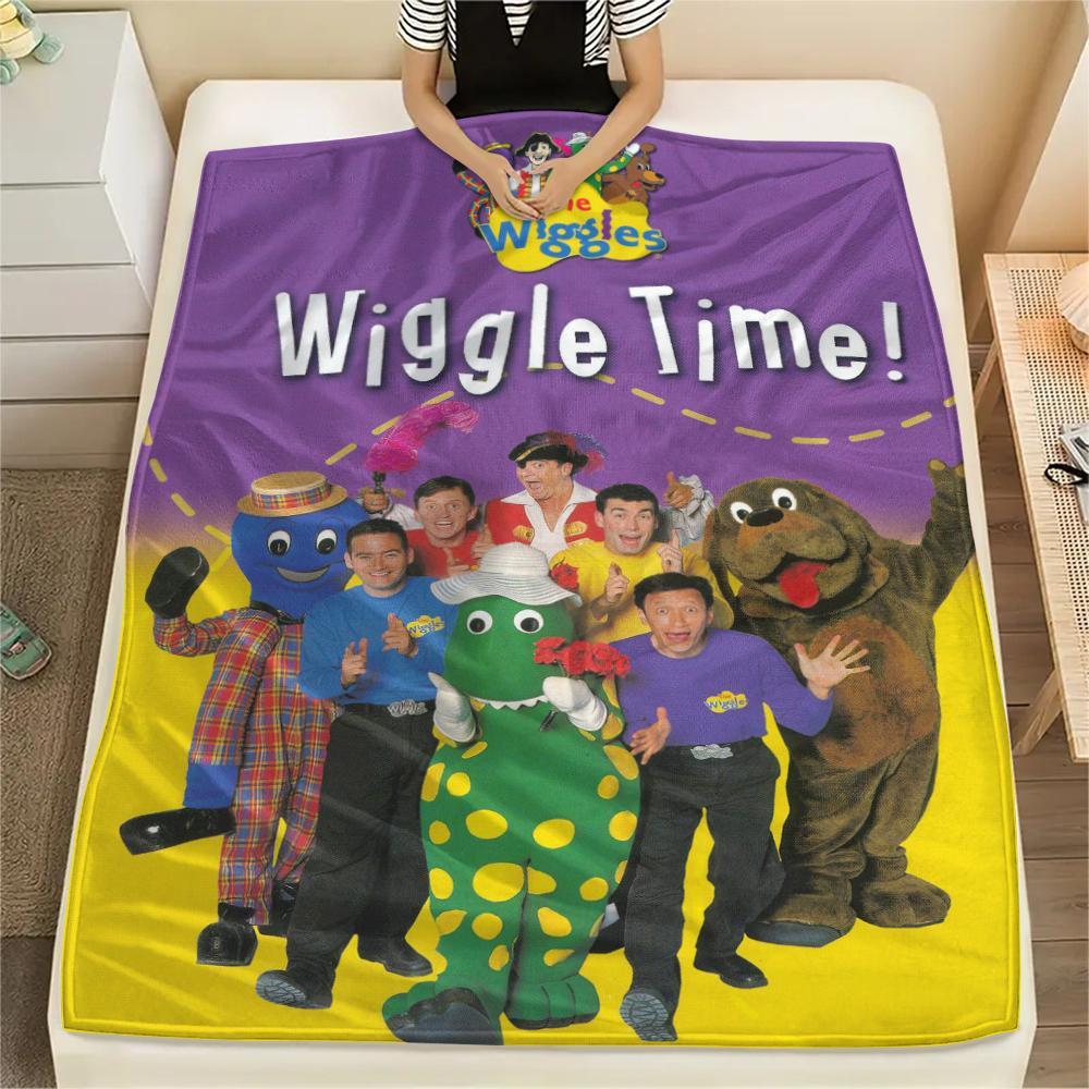 1PC The Wiggles Print Flannel Blanket, High quality Comfortable for All Seasons, Home Decor, Warmth and Comfort, Perfect for Christmas Gifts217