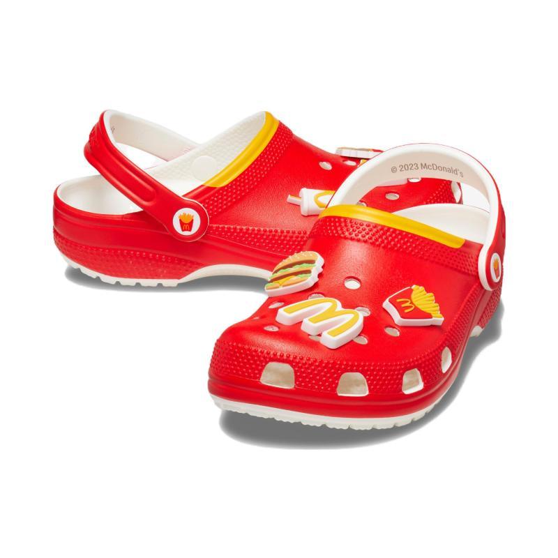 McDonald's x Crocs Classic Clog EVA Нескользящие и износостойкие туфли с отверстиями Унисекс Красный