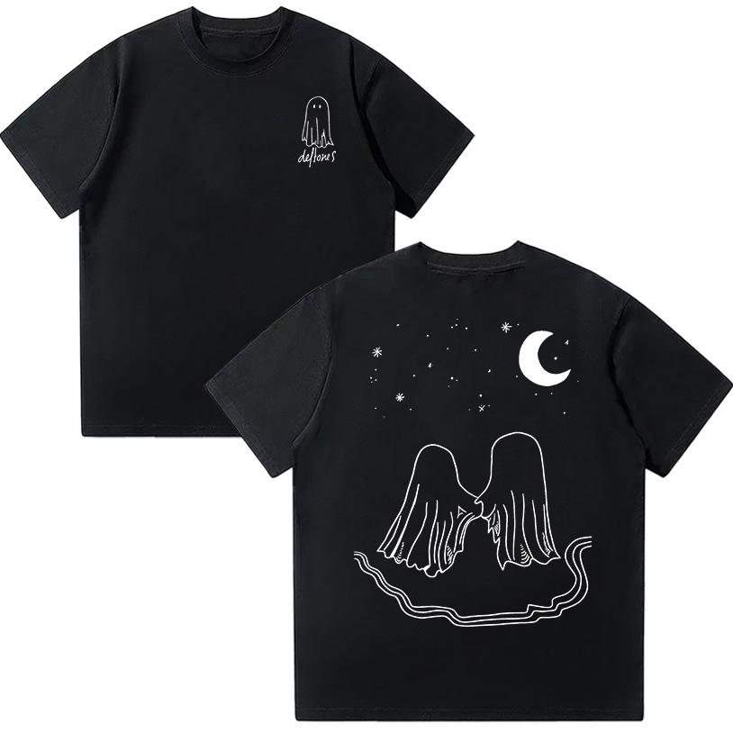 Хлопковая футболка рок-группы Deftones Deftones Ghosts кремовая футболка Хип-хоп Рок Женская Мужская Уличная мода Модная одежда с коротким рукавом