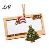Birthday Cash Holder Gift Wooden Money Holder Personalized Wallet with Santa Decorative Wood Hanging Ornament Design Creative Christmas Tree