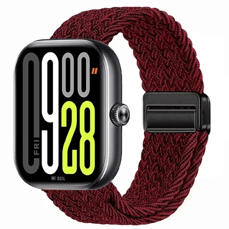 Магнитная петля для Xiaomi Redmi Watch 4 5 Ремешок Регулируемый Плетеный Спортивный Нейлоновый Сменный браслет для Miband 8 pro/9 pro ремешок
