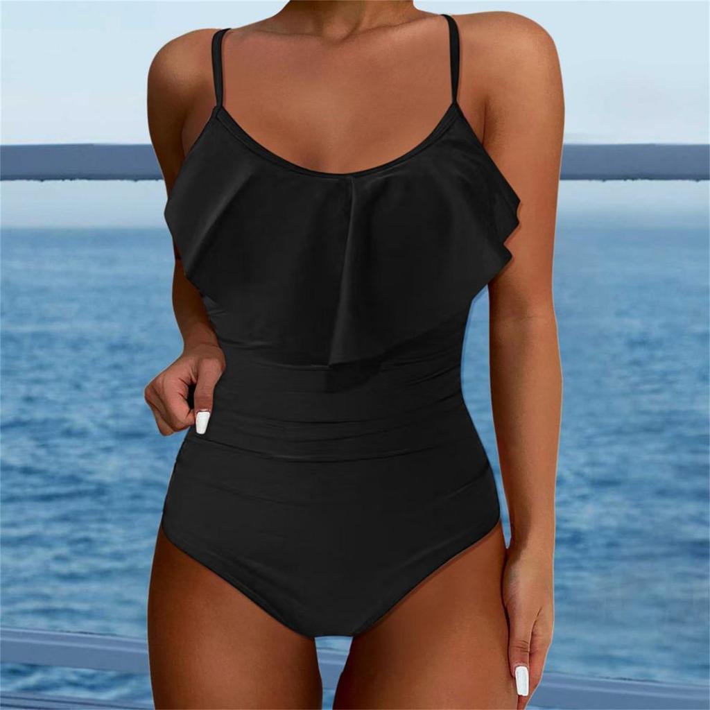 Женский цельный модный бикини однотонный сексуальный с бюстгальтером без стального бюстгальтера купальник