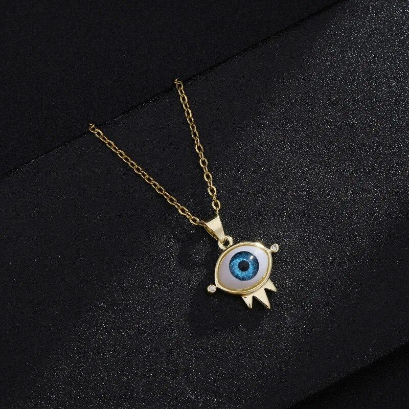 Турецкое ожерелье Lucky Evil Eye, женское 8 стилей, голубые глаза, женское очарование, модная эмалированная цепочка из нержавеющей стали, ожерелье, ювелирное изделие, подарок