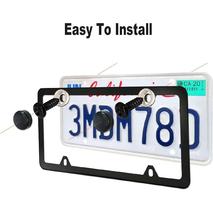 Aootf Черные противоугонные винты для номерного знака - Нержавеющая сталь, устойчивая к ржавчине, защитные болты-крепежи для переднего и заднего крепления номерного знака автомобиля - M6 (1/4") Блокировка