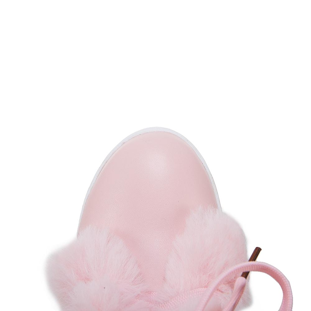 B5/Женские короткие сапоги, зимние длинные плюшевые теплые зимние ботинки, женская обувь оверсайз, высокий покатой каблук, женская обувь