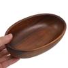 Large Walnut Wood Ship Shaped Bowl Dark Brown Vintage Fruit Salad Serving Bowl for Kitchen Counter Use