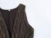Spring 2025 European & American Style Women's Fashion Deep V-Neck Sleeveless Waist-Hugging Long Dress