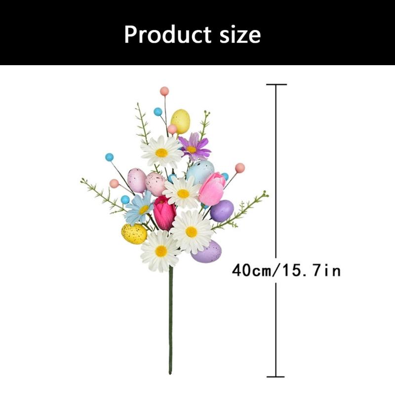 Easter Eggs Artificial Bouquets Festival Flower Arrangement For Mantels Tabletop Centerpieces Holiday Decoration