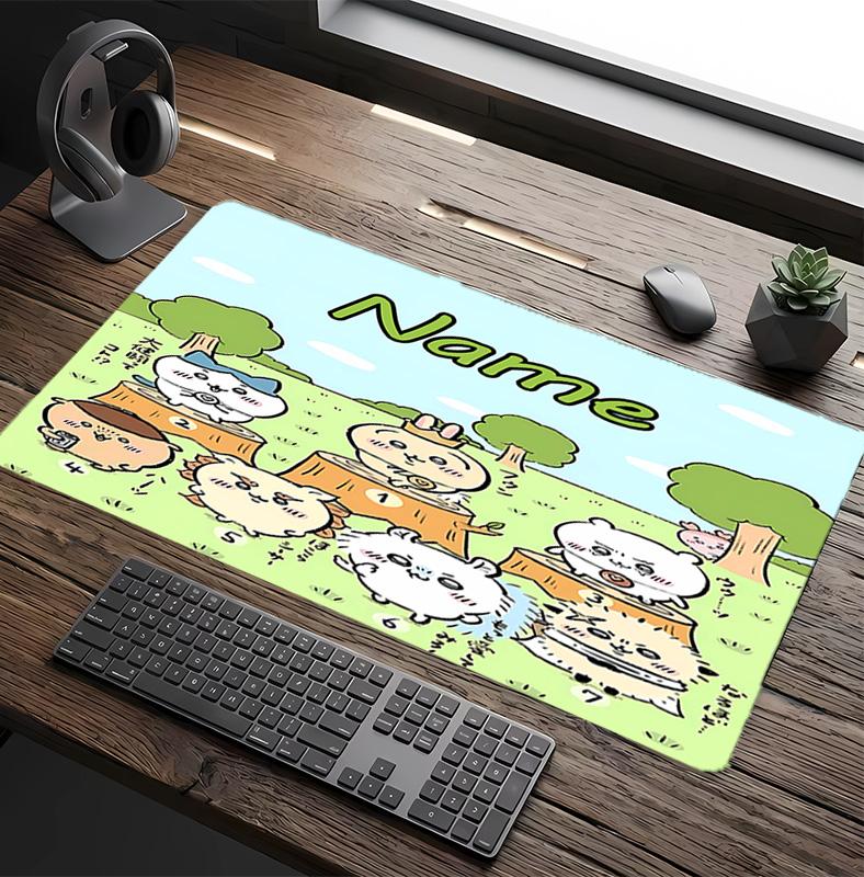 Customizable Name Chiikawa Pattern Gaming Mouse Pad-Non Slip Rubber Base,Perfect Gamers,Esports,Ideal Gift Gaming Enthusiasts