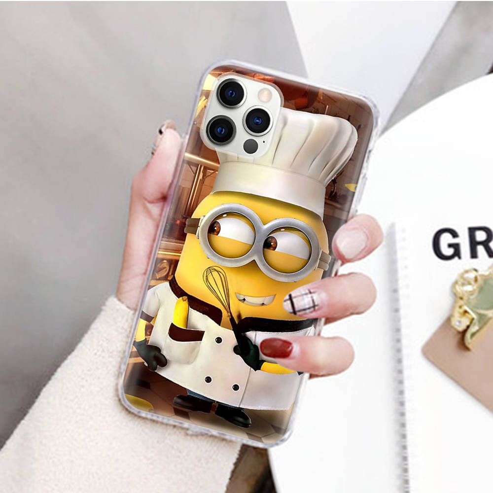 JM30 Minion Прозрачный чехол для Samsung A04 A14 A23 M33 M53 Realme 10 9 C35 C55 VIVO Y02 X80 Infinix Hot 30 Note 11 Tecno Spark 8P Pro