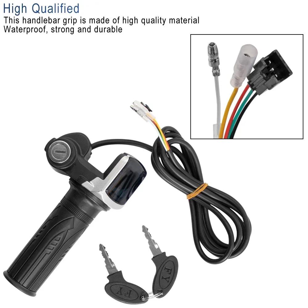 36В 48В 60В Ручка газа Акселератор руля для электровелосипеда с замком Индикатор мощности Акселератор для электровелосипеда Электрического велосипеда Скутера Ключ Светодиодный дисплей