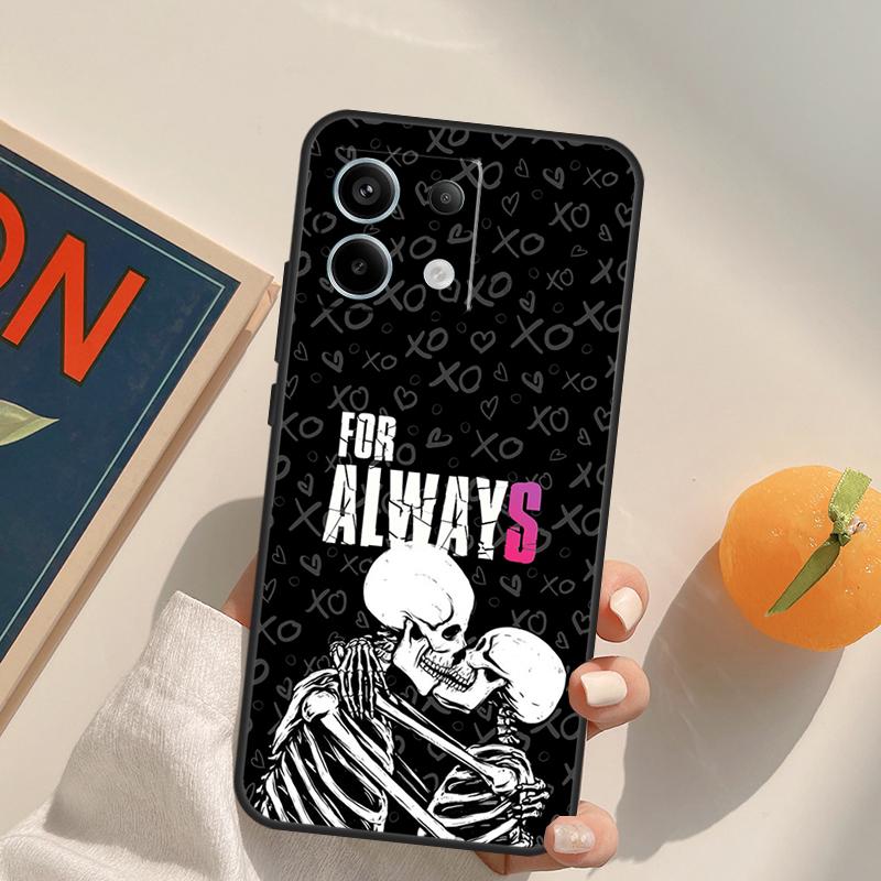 Чехол Funda с рисунком Скелет Череп для Xiaomi Redmi Note 13 Pro 9 10 11 12 14 Pro 10S 11S 12S Redmi 14C 13C 10C 12C