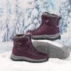 Зимние теплые ботинки для женщин, водонепроницаемые, на шнуровке, с подкладкой из искусственного меха, до середины голени, женские нескользящие высокие ботинки для походов на открытом воздухе