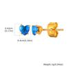 Exquisite Colorful Crystal Zircon Heart Stainless Steel Small Stud Earrings for Women, Hypoallergenic Luxury Jewelry Gift