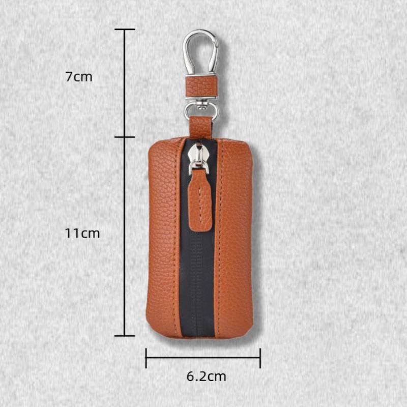 Premium Leather Car Key Pouch with Zipper for Men Thoughtful Gift Idea