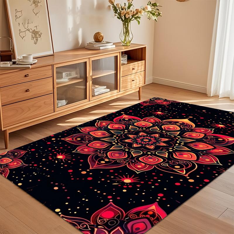 Mandala Bohemian Area Rug for Living Room Bedroom Boho Spiritual Yoga Meditation Home Decor Soft Non Slip Washable Floor Mat
