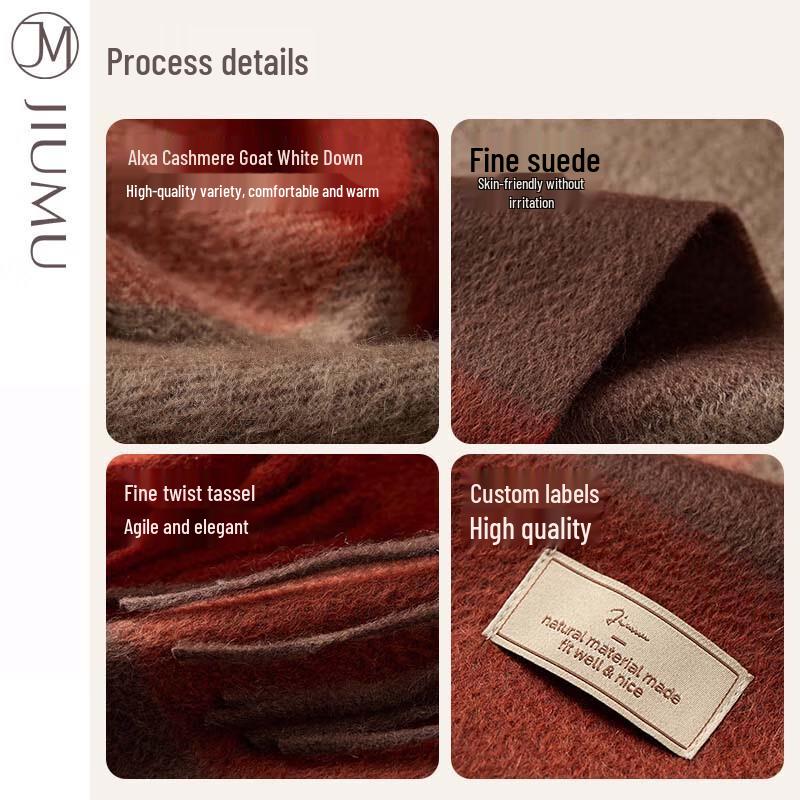 JIUMU Women's Warm Cashmere Plaid Scarf & Shawl