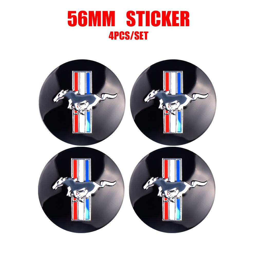 56mm Car Wheel Center Caps Badge Covers Emblem Stickers For Ford Focus Mustang MK7 Mondeo Mk4 Fusion Kuga Transit Edge Styling