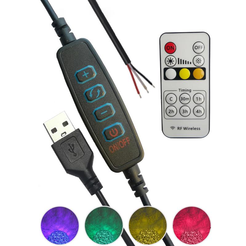 Светодиодный диммер постоянного тока 5 В, 2 м, USB-кабель с переключателем, регулируемый пульт дистанционного управления, 3-контактный удлинительный провод для одного 3 цветов, светодиодный светильник Cct