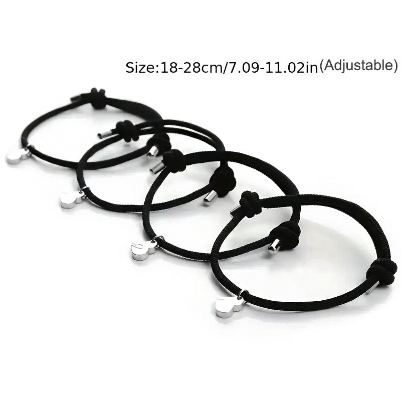 Магнитные браслеты дружбы «Четырехлистный клевер» для 4 шт. для женщин и мужчин, магнитное сердце, «Лучшие друзья навсегда», браслет на удачу, подарок