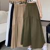 Маленькая летняя корейская плиссированная длинная юбка на резинке 2023