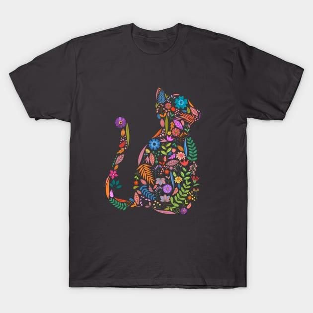 Fancy And Fine Flowered Cat Garden Unisex Cotton Tee Made in Australia S-3XL