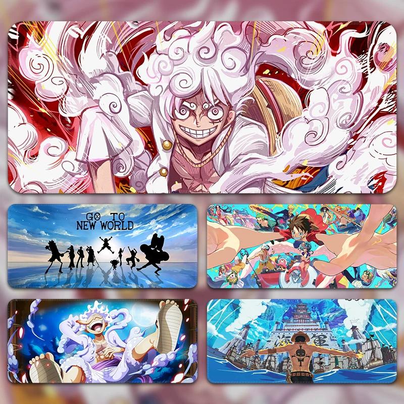 Коврик для мыши с рисунком высокой четкости ONE PIECE, очень большой, анимация, Луффи, для гейминга, настольный коврик, компьютерный коврик, офисный, водонепроницаемый, нескользящий, кожаный коврик для мыши