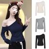 Tailored Off Shoulder Long Sleeved T-Shirt For Women'S Early Autumn Base