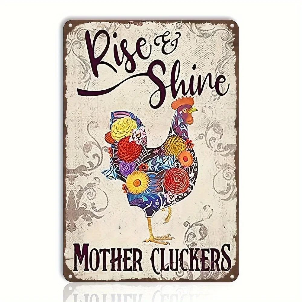 Вывеска «Сумасшедший курятник» в стиле ретро, ​​металлическая табличка «Добро пожаловать», забавный фермерский дом, идеально подходящий для курятника или кухни, идеальный подарок для фермы, настенный декор