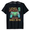 Level 9 Unlocked Awesome Since 2015 Gaming T-Shirt 9th Birthday 9-Years-Old Boy Gifts Gamer Tee Tops Cool Sons B-day Presents