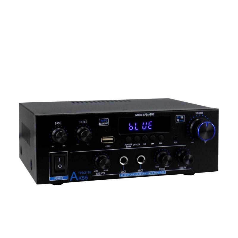 Обновленный мини-Hi-Fi усилитель AK55 110-240 В Цифровой Bluetooth-совместимый 5.0 Беспроводной усилитель мощности для автомобильного аудиодинамика Домашнего использования