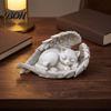 Memorial Gifts for Cats Pet Statue with Angel Wings, Dog/Cat Durable Resin Bereavement Sculpture, Weather Resistant Commemorative Ornament Outdoor