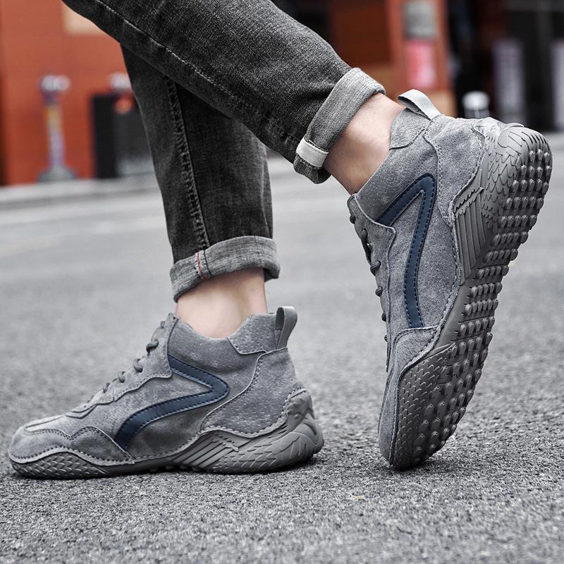 Autumn and Winter Men's Shoes High-Top Shoes Versatile Sports Leather Casual Men's Shoes