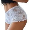 Women Panties Hollow Out Lace Mid Waist Soft Breathable Anti Septic Soilid Color Elastic See Through Lady Underpants Briefs Underwear