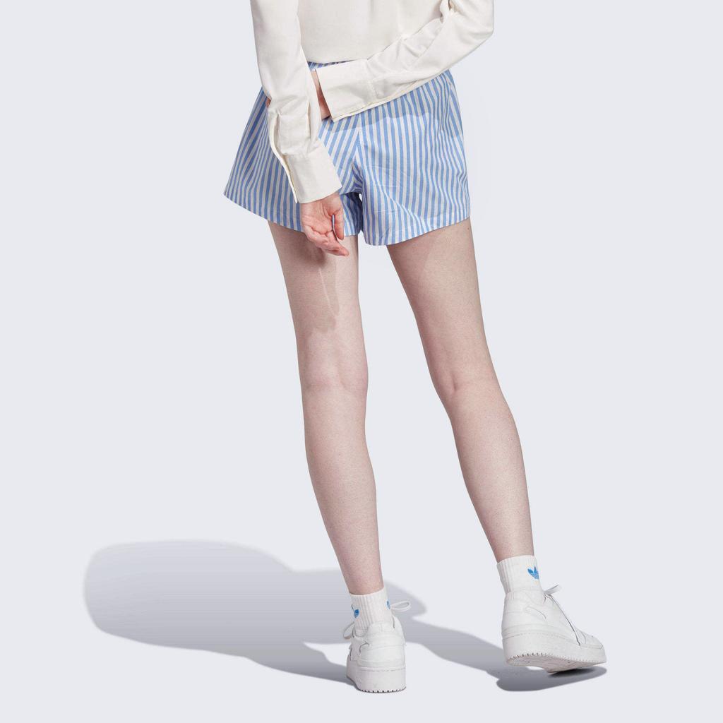 adidas Оригинальные Премиум Essentials Полосатые Цветные Блоки Эластичный Пояс Прямые Шорты Женские Шорты Синие Белые IC5294