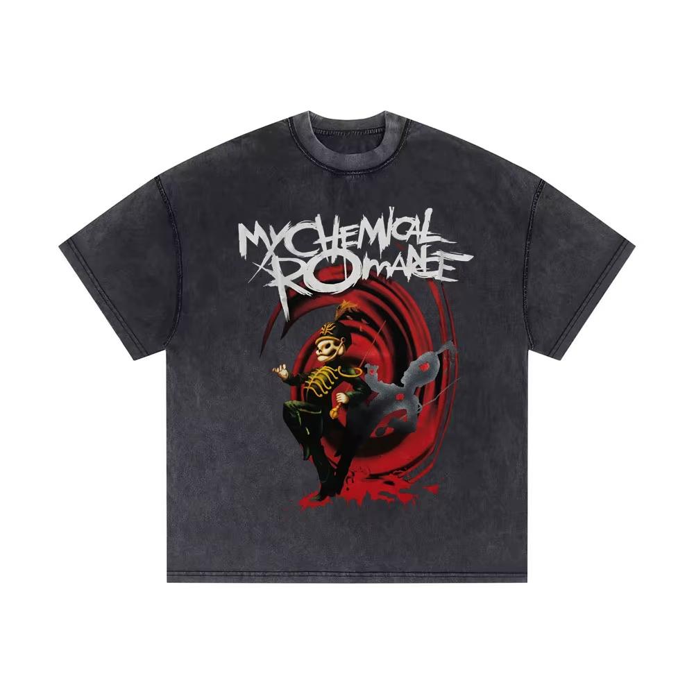 2026 Стиранная винтажная футболка My Chemical Romance Тур 2007 Мужская Женская Парад Панк Эмо Рок-группа Футболки Готический Хлопок Оверсайз Футболки