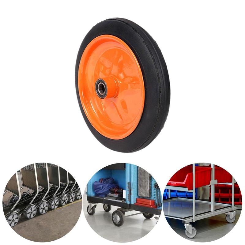 Hand Cart Folding Wheels with Puncture Proof Rubber Tyre for Garden Cart Four-wheel Wagon Trailer Support Wheel