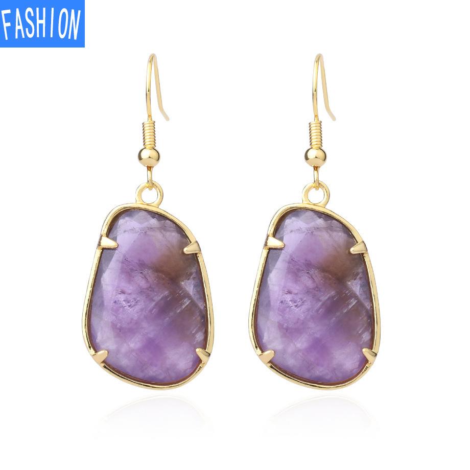 Геометрические серьги с натуральными кристаллами, комплект когтей, золотые серьги с подвесками в форме орлов