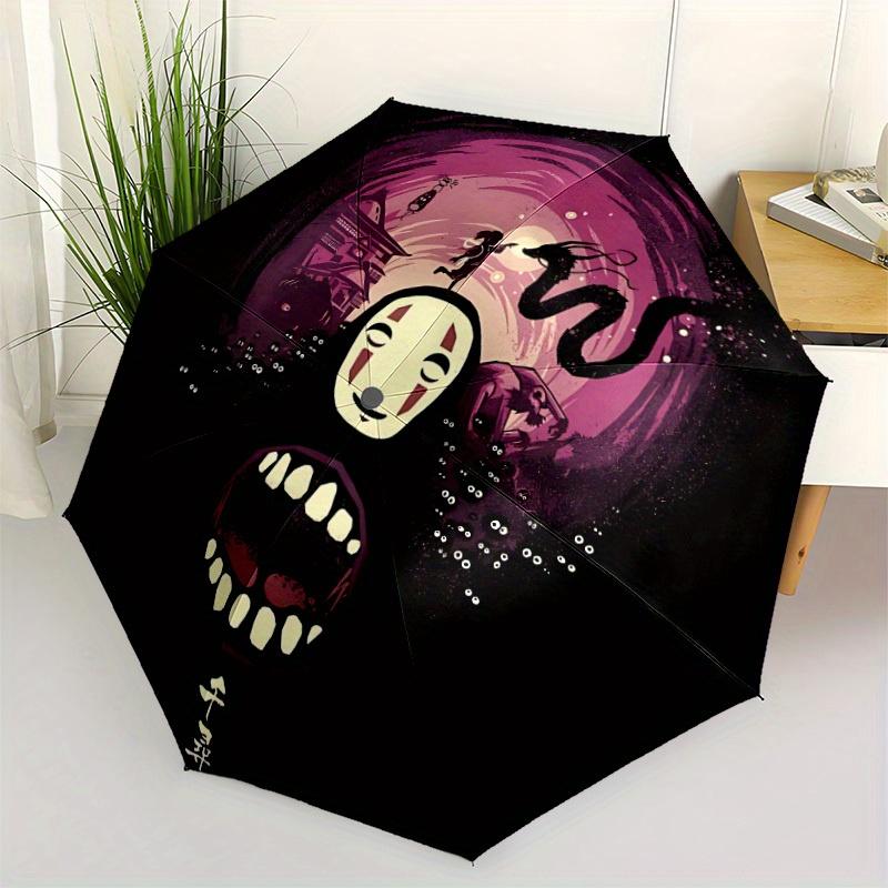 1pc Spirited Away No-Face Windproof Automatic Umbrella, Lightweight for Women/Men, Perfect Christmas Gift a0811212
