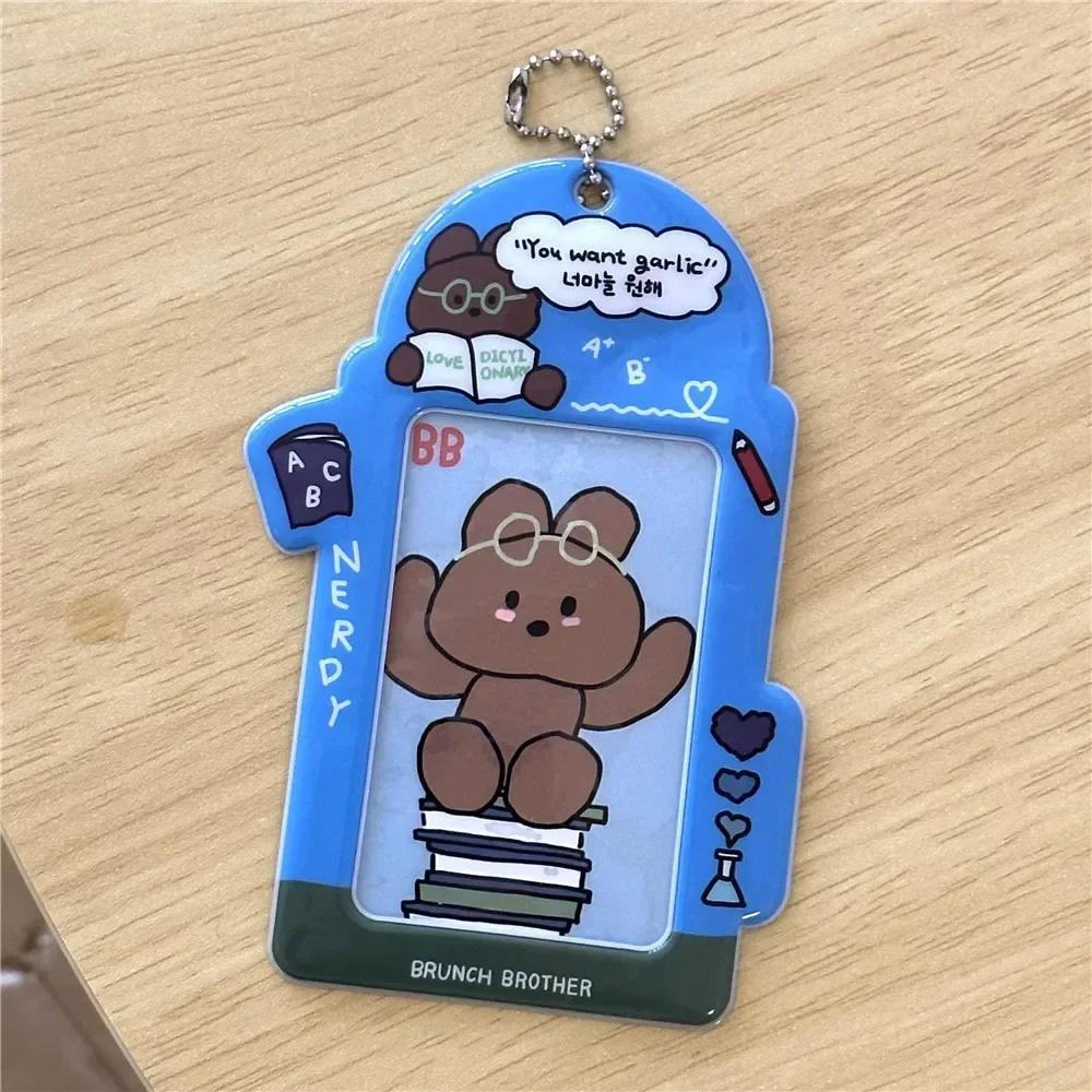 Держатель для фотокарт в форме милого животного из мультфильма, сумка-клипса для хранения фотографий идола, кулон для защитного чехла для карточек на питание в автобусе кампуса